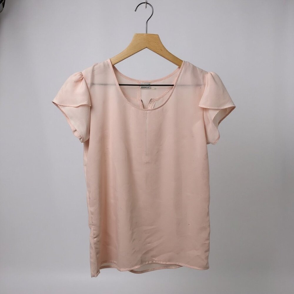Japna S Chic Blush Pink Flutter‑Sleeve Chiffon Top – Perfect for Spring & Summer